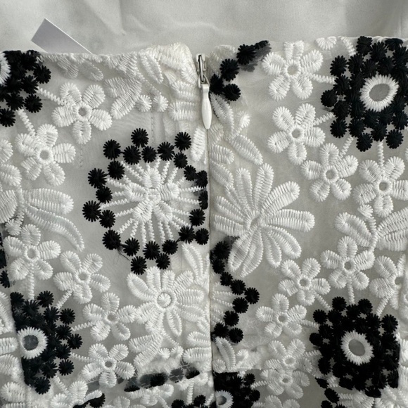 ASOS EDITION Black & White Floral Embroidered Puff Sleeve Mini Dress Size 8 NWT - Picture 5 of 12